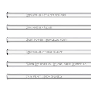 Limoncello Spritz Pajitas de vidrio - 6 divertidas frases de Limoncello en pajitas