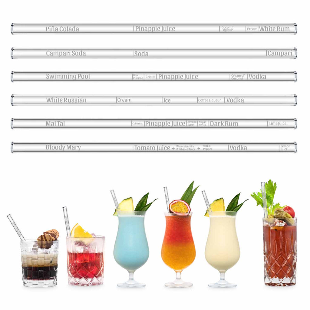 Cocktail book cocktails pour Pailles en verre - recettes de cocktails -  HALM Straws
